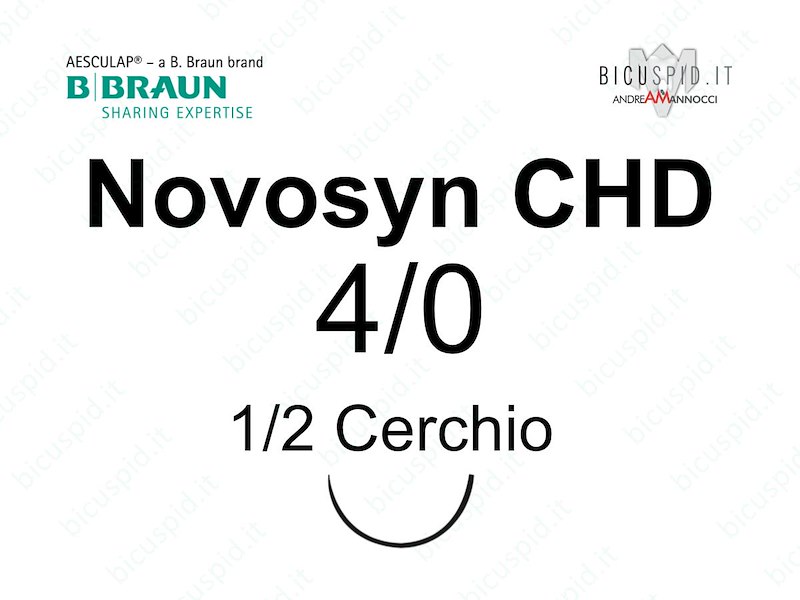 Novosyn CHD  4/0 - 1/2 Cerchio - Sutura  Rivestita con Clorexidina Intrecciata ad Assorbimento Medio