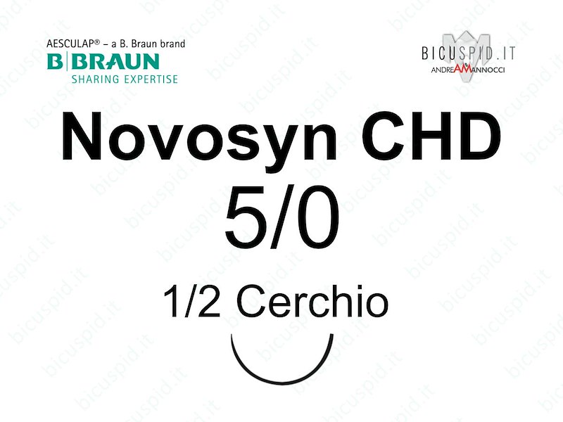 Novosyn CHD  5/0 - 1/2 Cerchio - Sutura  Rivestita con Clorexidina Intrecciata ad Assorbimento Medio