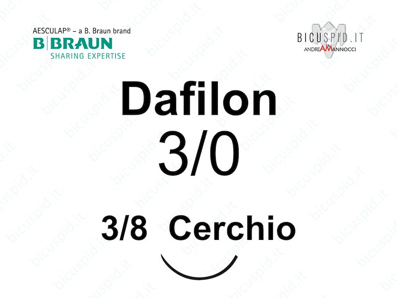 Dafilon 3/0 - 3/8 di Cerchio - Suture Chirurgiche Monofilamento non Assorbibile in Poliammide BBraun