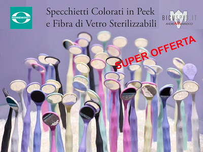 Specchietti Colorati in Peek e Fibra di Vetro Sterilizzabili - Confezione da 10 pz.