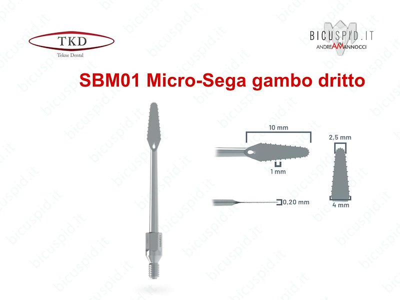 SBM01 inserto sonico a  sega con gambo dritto - micro lama dritta