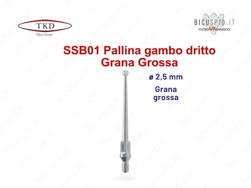 SSB01 Inserto Sonico a  Pallina con Gambo Dritto - Grana Grossa